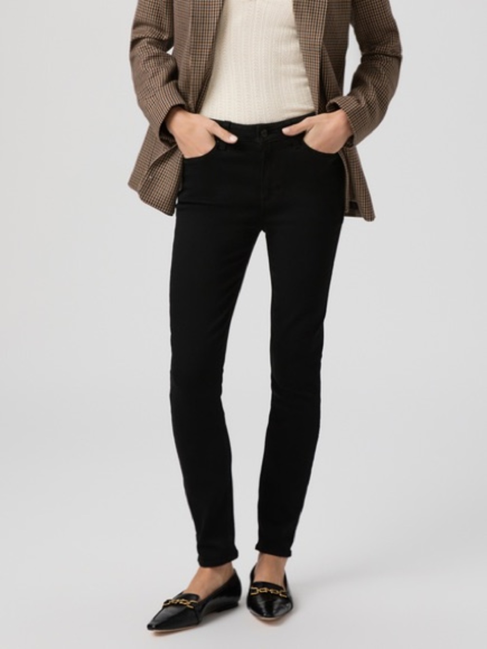 Paige Hoxton Skinny Jeans in Black Shadow